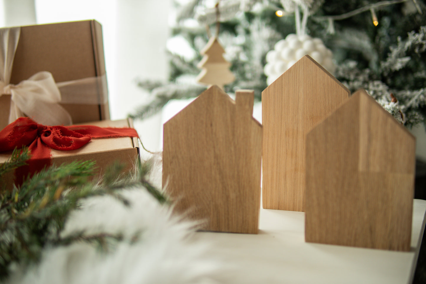Set Casette di Natale in legno di rovere