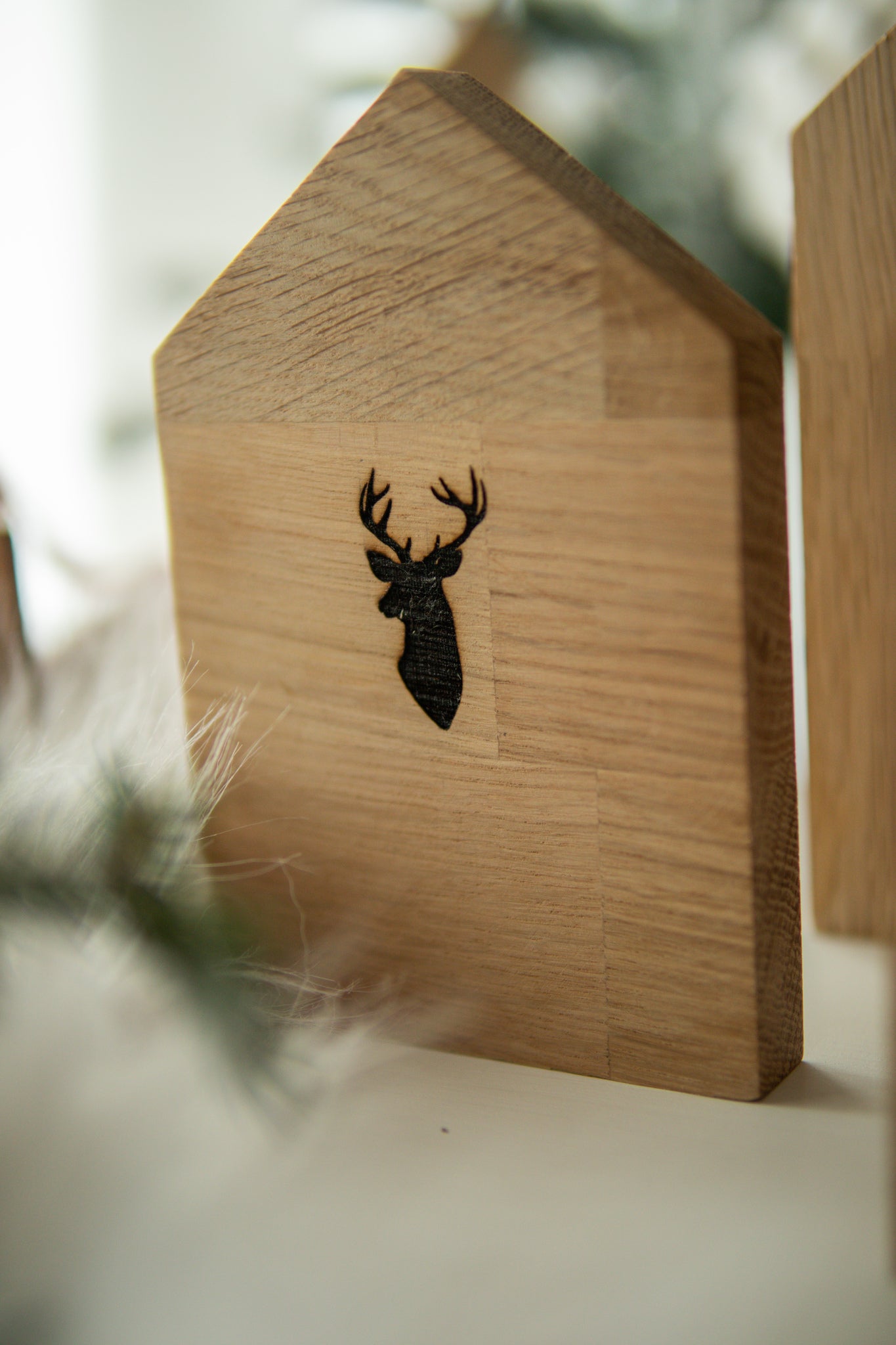 Set Casette di Natale in legno di rovere con incisioni