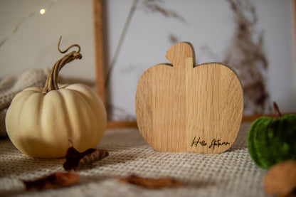 Zucca decorativa in rovere 12 cm “Hello Autumn”