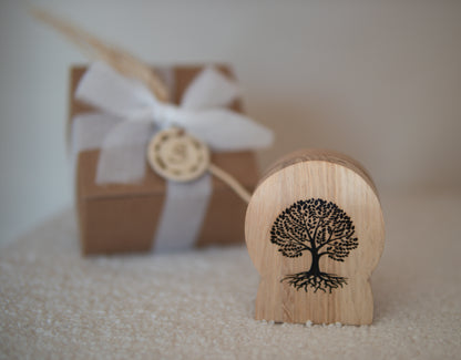 Supporto foto Albero della Vita in legno di rovere 8x6,5 cm